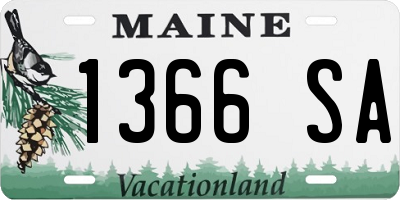 ME license plate 1366SA