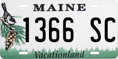 ME license plate 1366SC
