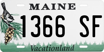 ME license plate 1366SF