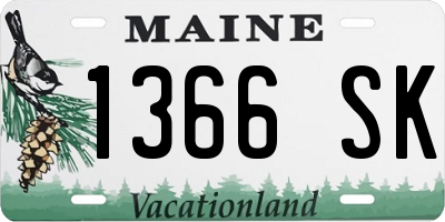 ME license plate 1366SK