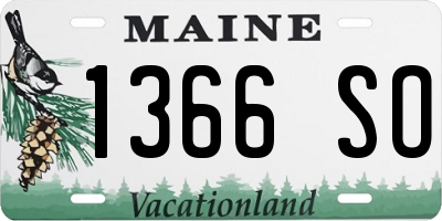 ME license plate 1366SO