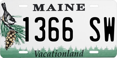 ME license plate 1366SW
