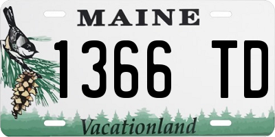 ME license plate 1366TD
