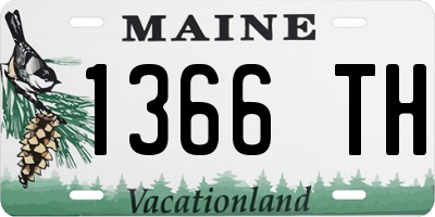ME license plate 1366TH