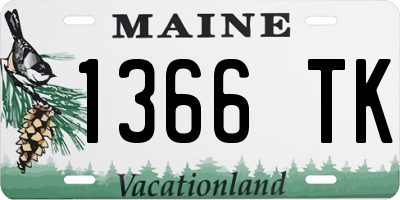ME license plate 1366TK