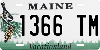 ME license plate 1366TM