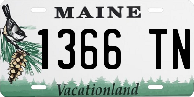 ME license plate 1366TN