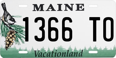 ME license plate 1366TO