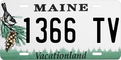 ME license plate 1366TV