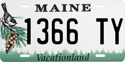 ME license plate 1366TY