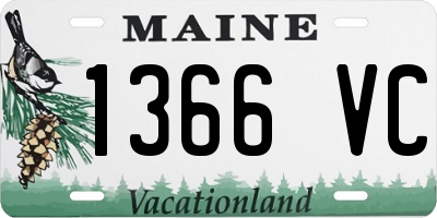 ME license plate 1366VC