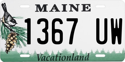 ME license plate 1367UW