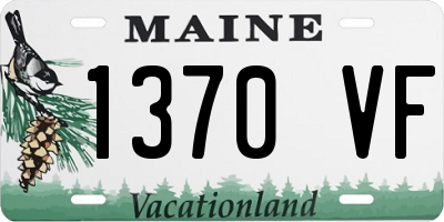 ME license plate 1370VF