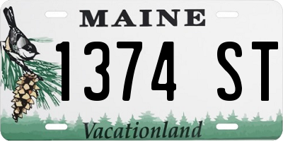 ME license plate 1374ST