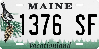 ME license plate 1376SF