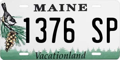 ME license plate 1376SP