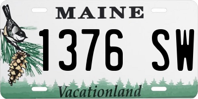 ME license plate 1376SW