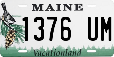 ME license plate 1376UM