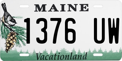 ME license plate 1376UW