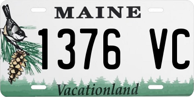 ME license plate 1376VC