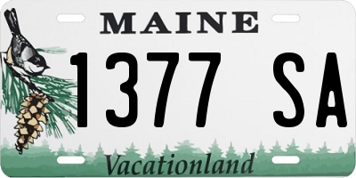 ME license plate 1377SA