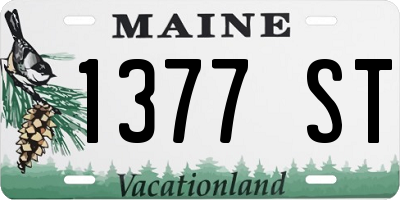 ME license plate 1377ST