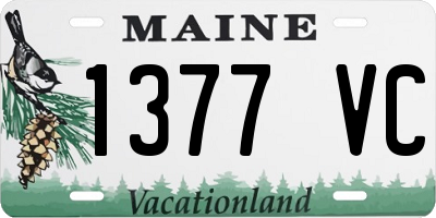 ME license plate 1377VC