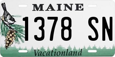 ME license plate 1378SN