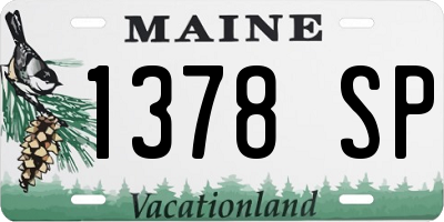 ME license plate 1378SP