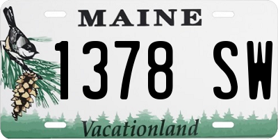 ME license plate 1378SW