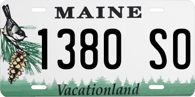 ME license plate 1380SO