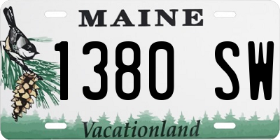 ME license plate 1380SW