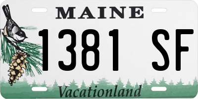 ME license plate 1381SF