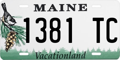 ME license plate 1381TC