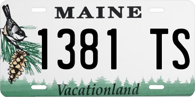 ME license plate 1381TS