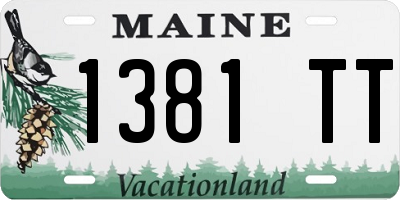 ME license plate 1381TT