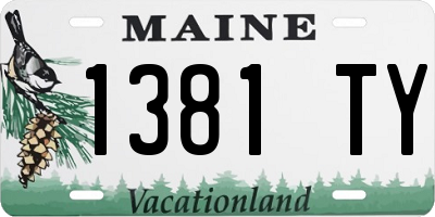 ME license plate 1381TY