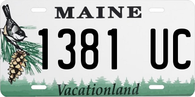 ME license plate 1381UC