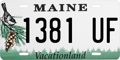 ME license plate 1381UF