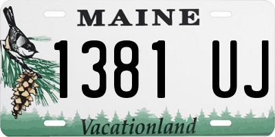 ME license plate 1381UJ