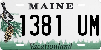 ME license plate 1381UM