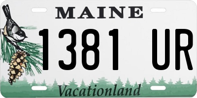 ME license plate 1381UR