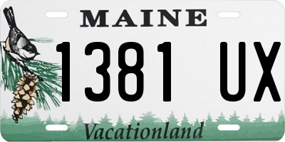 ME license plate 1381UX