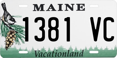 ME license plate 1381VC