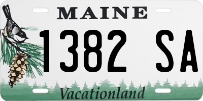 ME license plate 1382SA