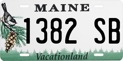 ME license plate 1382SB