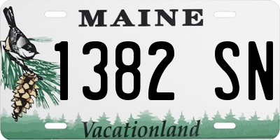 ME license plate 1382SN