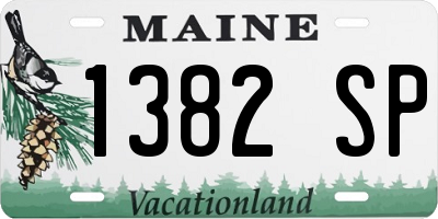 ME license plate 1382SP