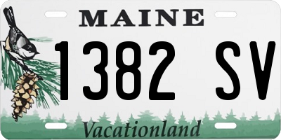 ME license plate 1382SV