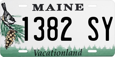 ME license plate 1382SY
